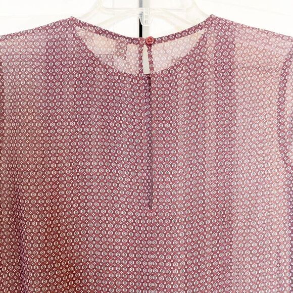 Seidensticker Blouse Women’s Long Sleeve Maroon Pleated Front Top Size 34 Small - Picture 8 of 12
